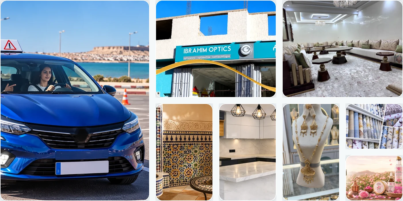 Professionnels et activités présentés sur MarocPros dans plusieurs villes du Maroc